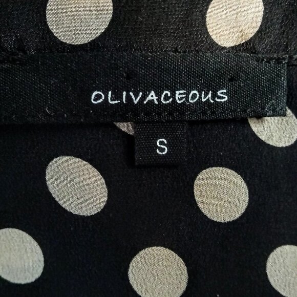 Olivaceous Polka Dot Racer Back Ruffle Silk Top - Picture 4 of 5